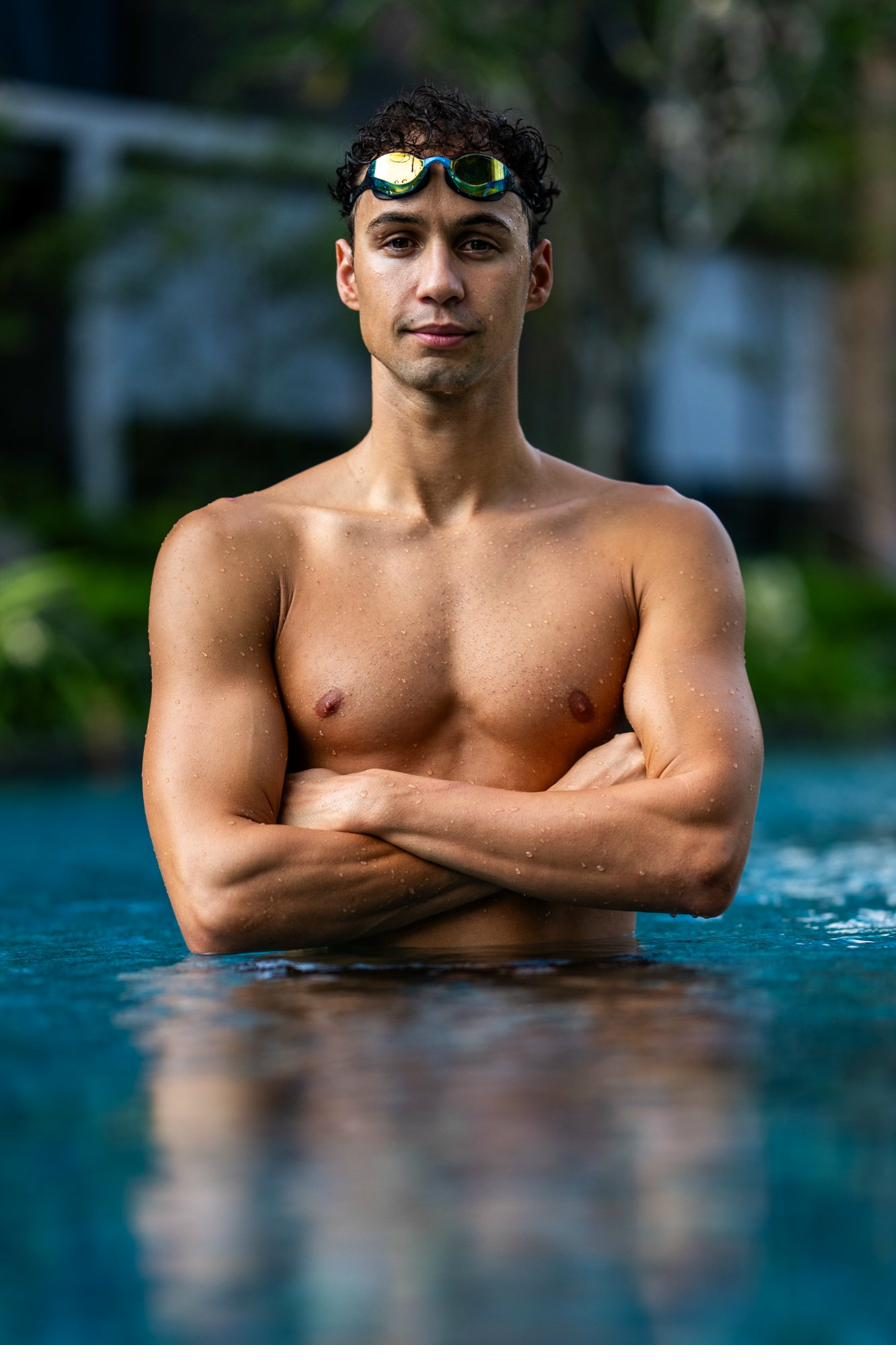 Vaggelis Makrygiannis standing in a pool